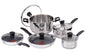 The Home Delight T-fal Stainless Steel Cookware Set, Non-Stick, Dishwasher & Oven Safe, 10-pc