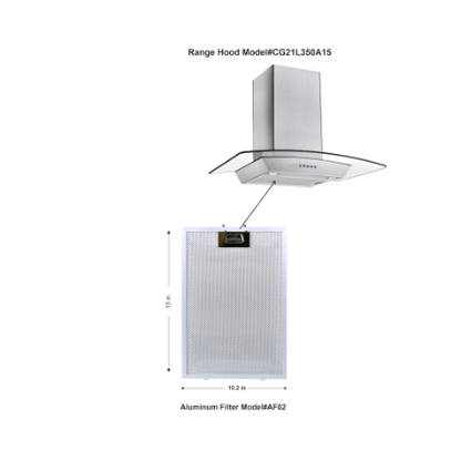 The Home Delight Vissani 30-inch 340CFM T-Shape Shell Only Wall-Mounted Glass Range Hood with 3-Speed Setting in Stainless Steel