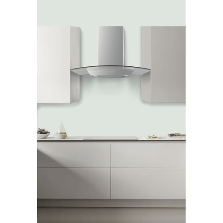 The Home Delight Vissani 30-inch 340CFM T-Shape Shell Only Wall-Mounted Glass Range Hood with 3-Speed Setting in Stainless Steel