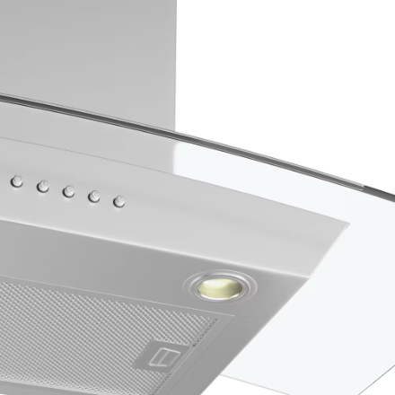 The Home Delight Vissani 30-inch 340CFM T-Shape Shell Only Wall-Mounted Glass Range Hood with 3-Speed Setting in Stainless Steel