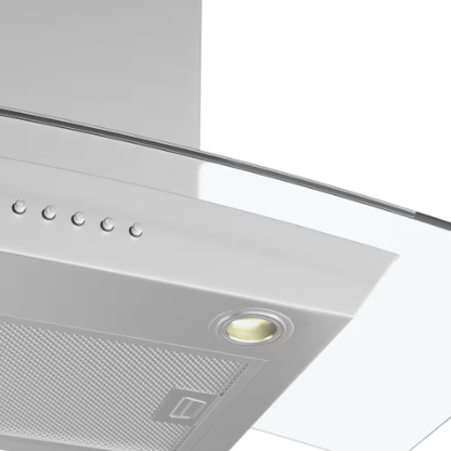 The Home Delight Vissani 30-inch 340CFM T-Shape Shell Only Wall-Mounted Glass Range Hood with 3-Speed Setting in Stainless Steel