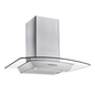 The Home Delight Vissani 30-inch 340CFM T-Shape Shell Only Wall-Mounted Glass Range Hood with 3-Speed Setting in Stainless Steel