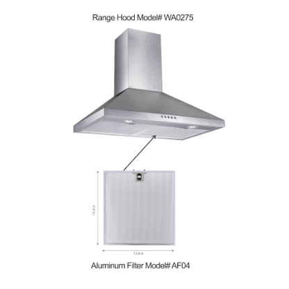 The Home Delight Vissani 30-inch 350CFM Convertible Pyramid Wall-Mounted Range Hood with 3-Speed Setting in Stainless Steel