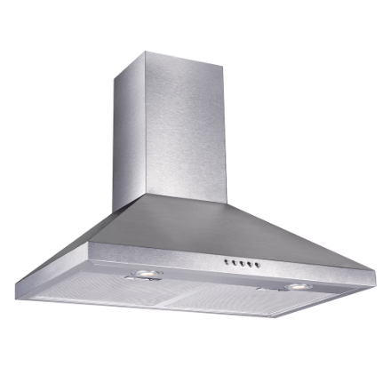 The Home Delight Vissani 30-inch 350CFM Convertible Pyramid Wall-Mounted Range Hood with 3-Speed Setting in Stainless Steel