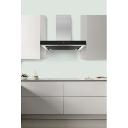 The Home Delight Vissani 30-inch 400CFM Convertible T-Shape Wall-Mounted Range Hood with 3-Speed Setting and Touch Control in Stainless Steel