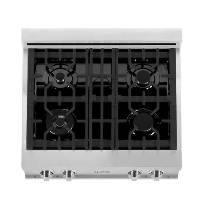 The Home Delight ZLINE 30" Porcelain Gas Stovetop in Fingerprint Resistant with 4 Gas Burners