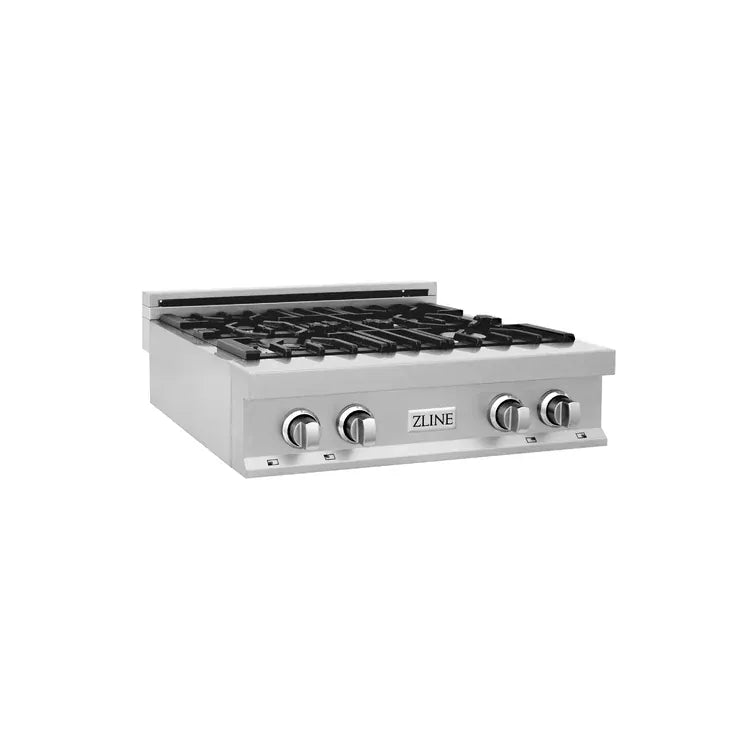 The Home Delight ZLINE 30" Porcelain Gas Stovetop in Fingerprint Resistant with 4 Gas Burners
