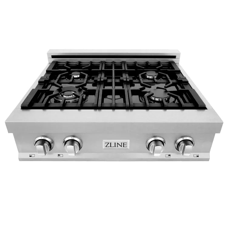 The Home Delight ZLINE 30" Porcelain Gas Stovetop in Fingerprint Resistant with 4 Gas Burners