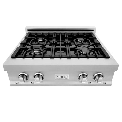 The Home Delight ZLINE 30" Porcelain Gas Stovetop in Fingerprint Resistant with 4 Gas Burners