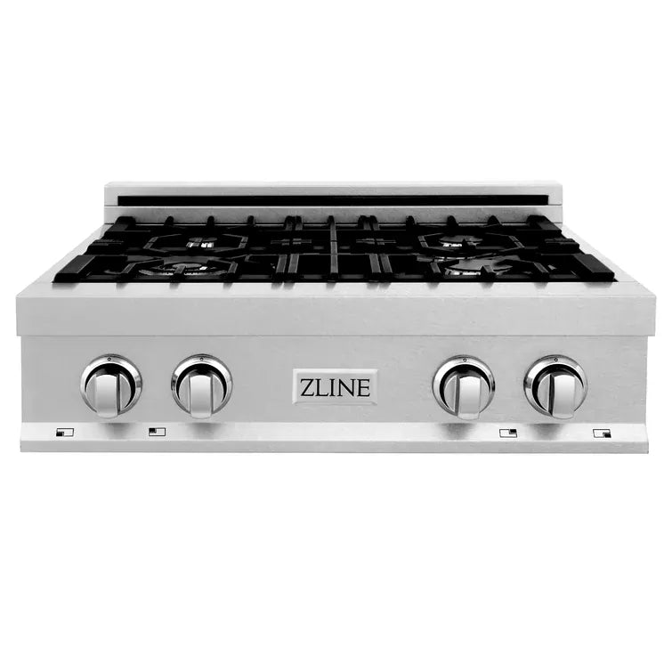 The Home Delight ZLINE 30" Porcelain Gas Stovetop in Fingerprint Resistant with 4 Gas Burners