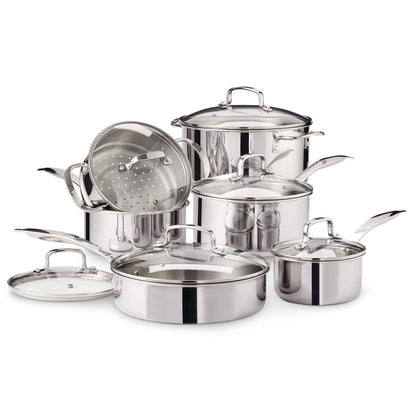 Vida by PADERNO Elite Series 3-Ply Cookware Set, Oven Safe, Stainless Steel